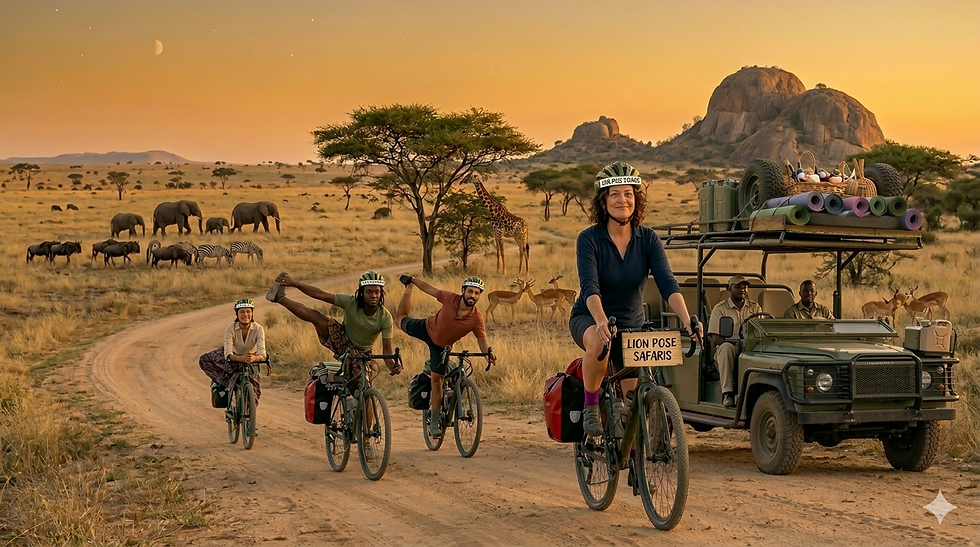 yoga on a bike in africa