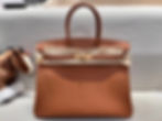 Brown leather handbag with gold hardware - Luxe Vault NYC