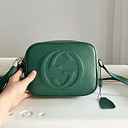 Vintage Soho Small Leather Disco Green Bag 21x15x7cm