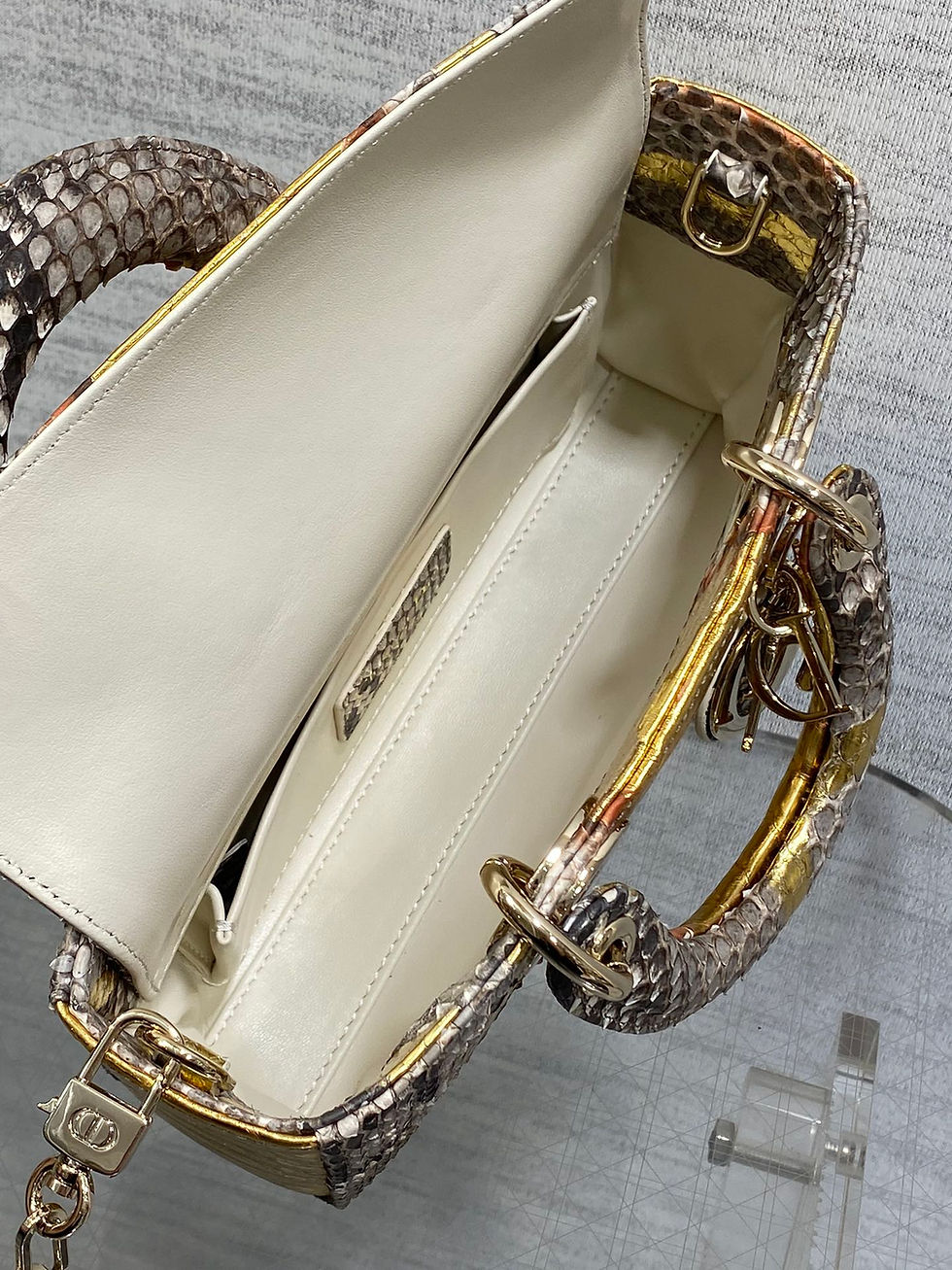 Thumbnail: Dior Classic Snakeskin Handbag – Unique & Rare Designer Bag 22 cm, Timeless