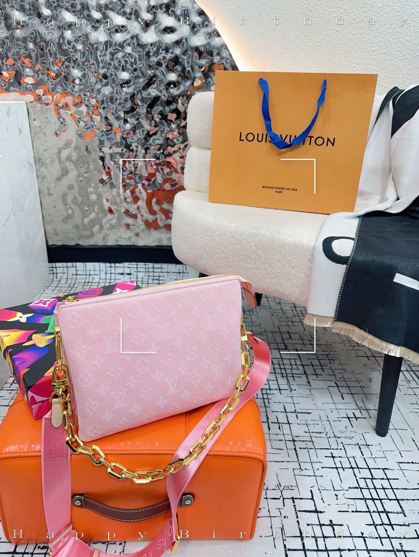 Louis Vuitton Vintage Coussin Accordion Handbag, Designer Shoulder Bag 26x20 cm