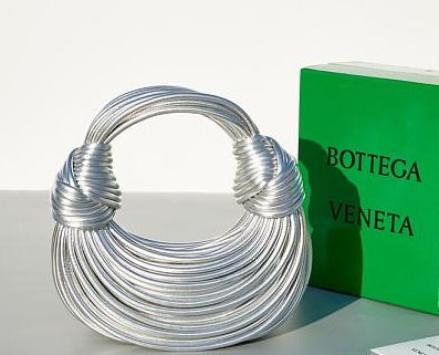 Designer Double Knot Handbag Silver