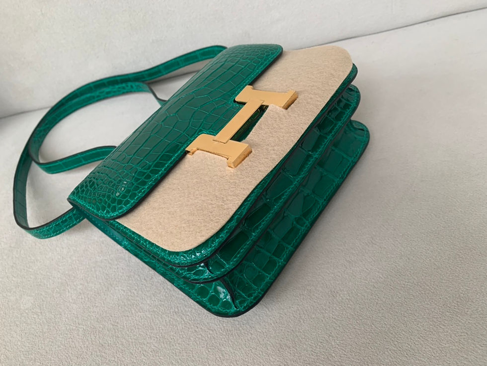 Thumbnail: Luxury Constance19 cm Silver Buckle Crocodile Emerald Green
