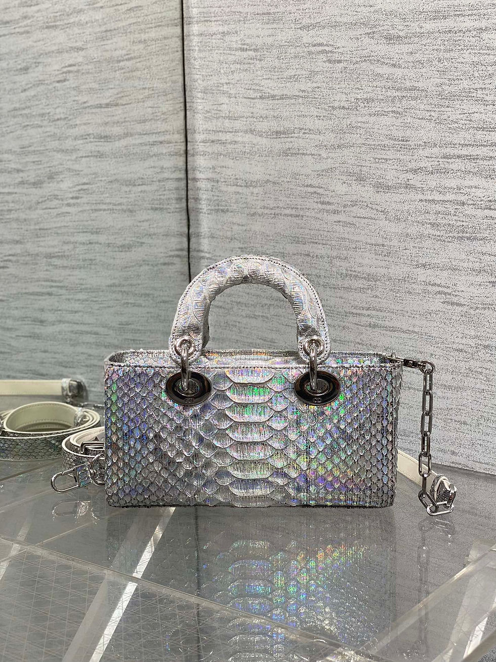 Thumbnail: Dior Vintage Snakeskin Handbag – Unique Rare Designer Purse 22 cm, Exotic Luxury