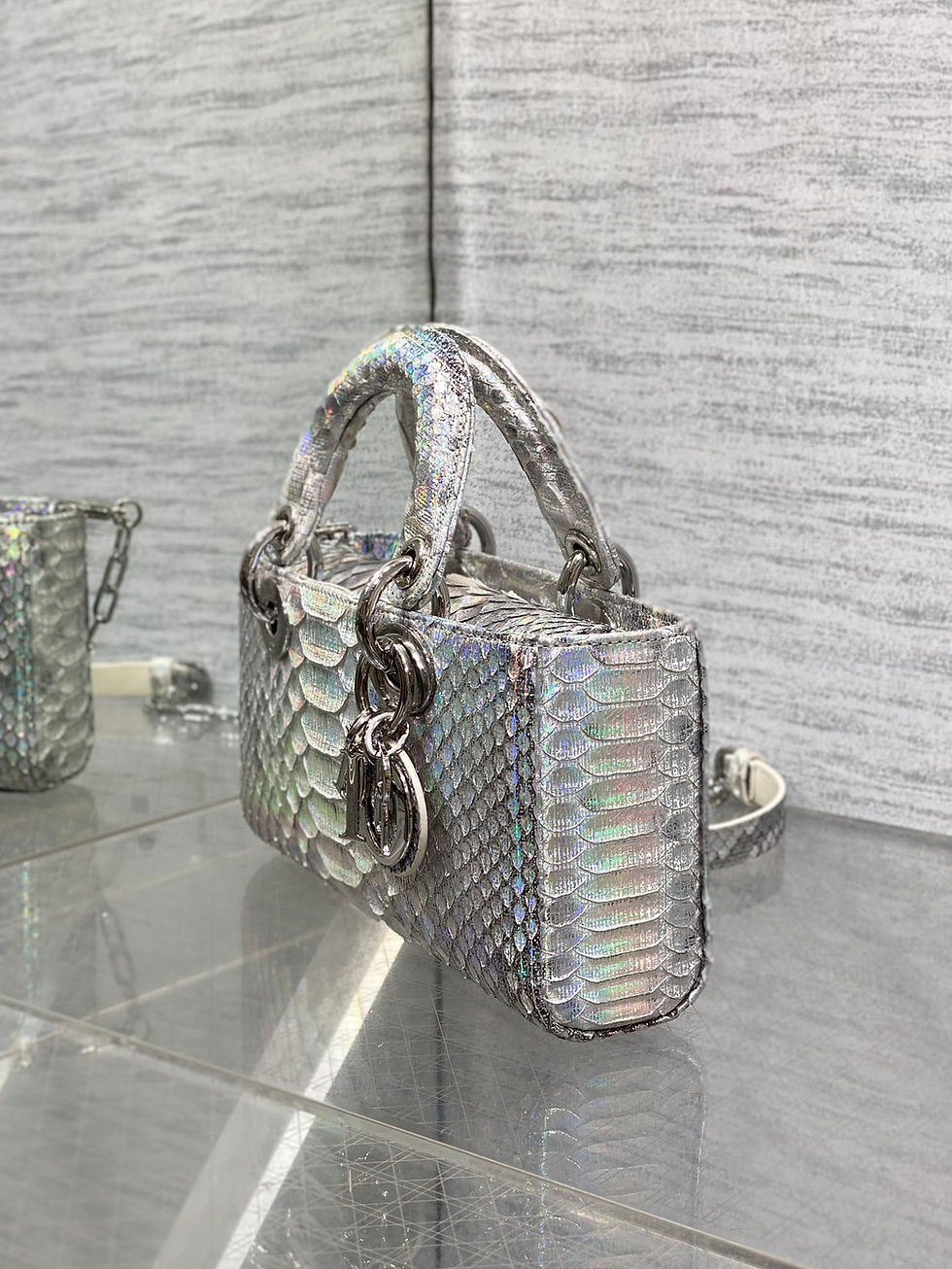 Thumbnail: Dior Vintage Snakeskin Handbag – Unique Rare Designer Purse 22 cm, Exotic Luxury