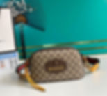 Gucci monogram crossbody bag with gold accents - Luxe Vault NYC