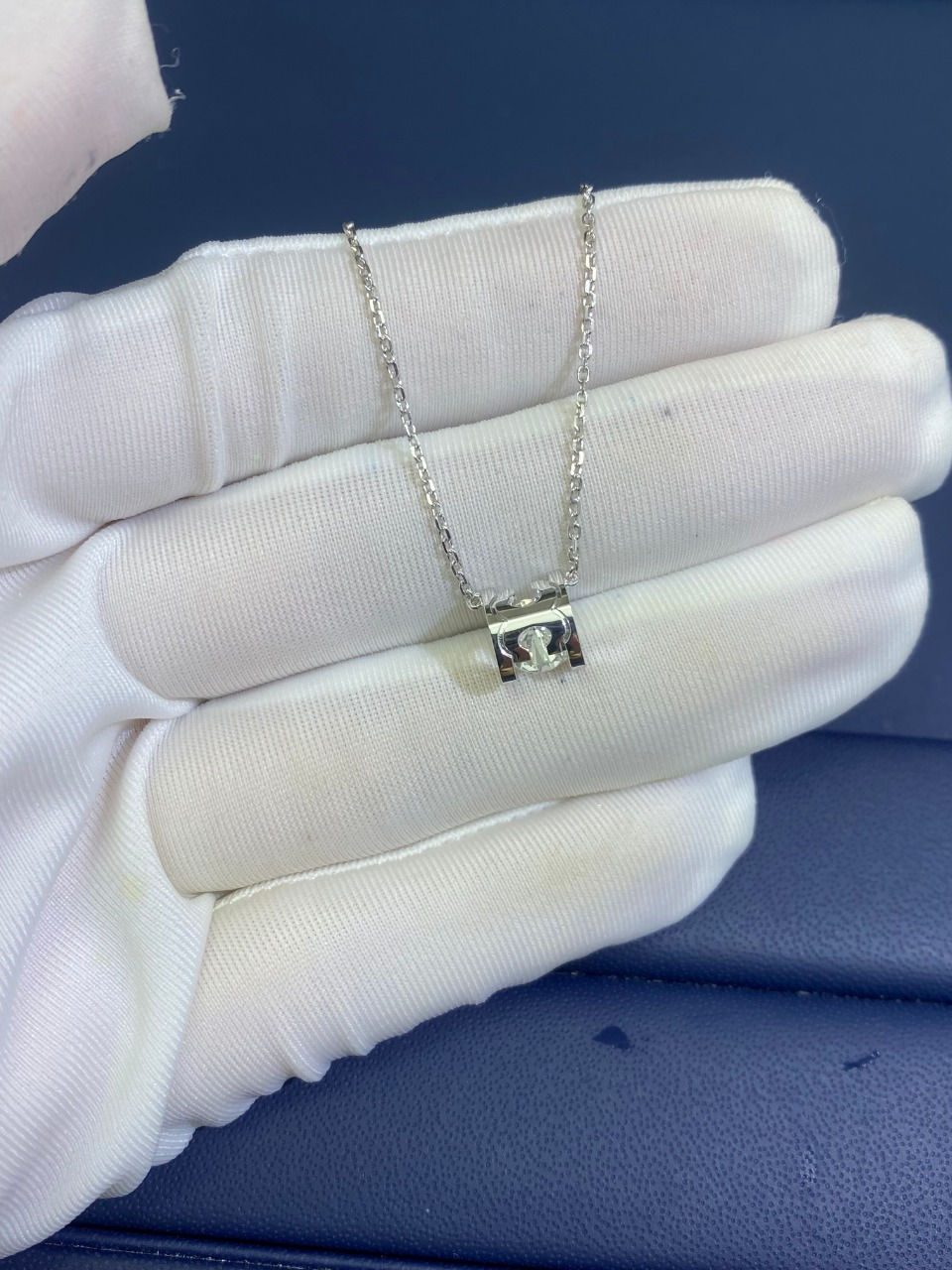 Lux Studio USA Cartier-Inspired Necklace – Silver chain with iconic cut-out pendant design.