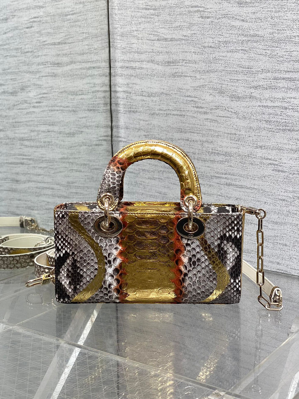 Thumbnail: Dior Classic Snakeskin Handbag – Unique & Rare Designer Bag 22 cm, Timeless