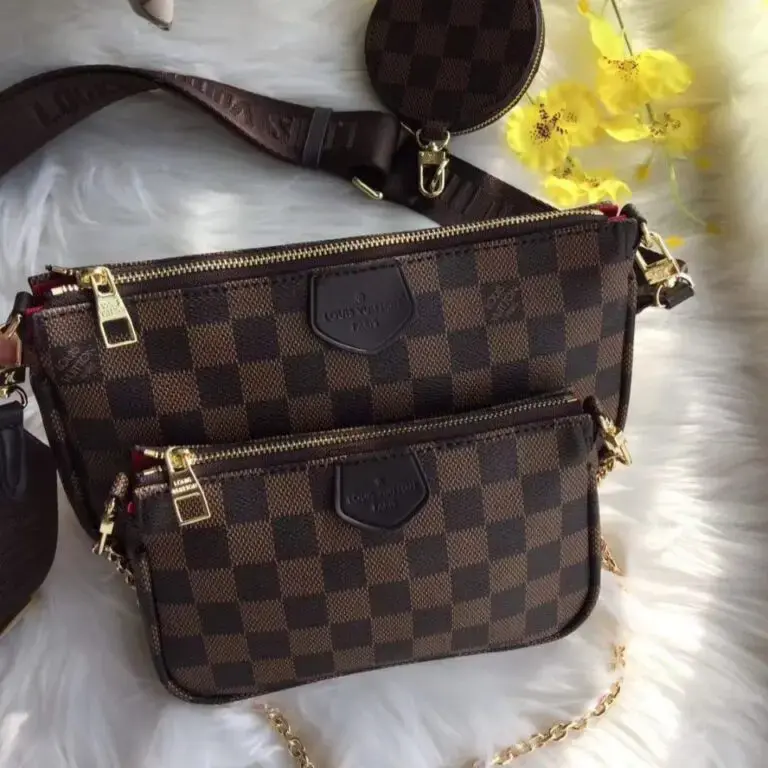 TOP QUALITY COFFEE CHECK MULTI POCHETTE BAG