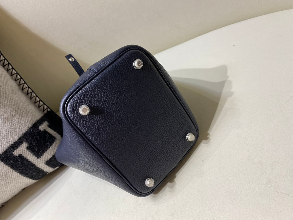 Thumbnail: Designer Lock Vegetable Basket 18cm Silver Buckle TC 2Z Midnight Blue Nuit