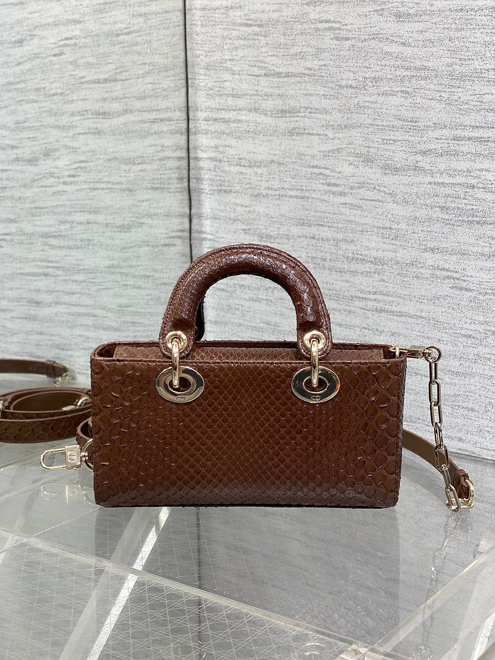 Thumbnail: Dior Snakeskin Handbag – Unique Rare Designer Purse 22 cm, Timeless Exotic
