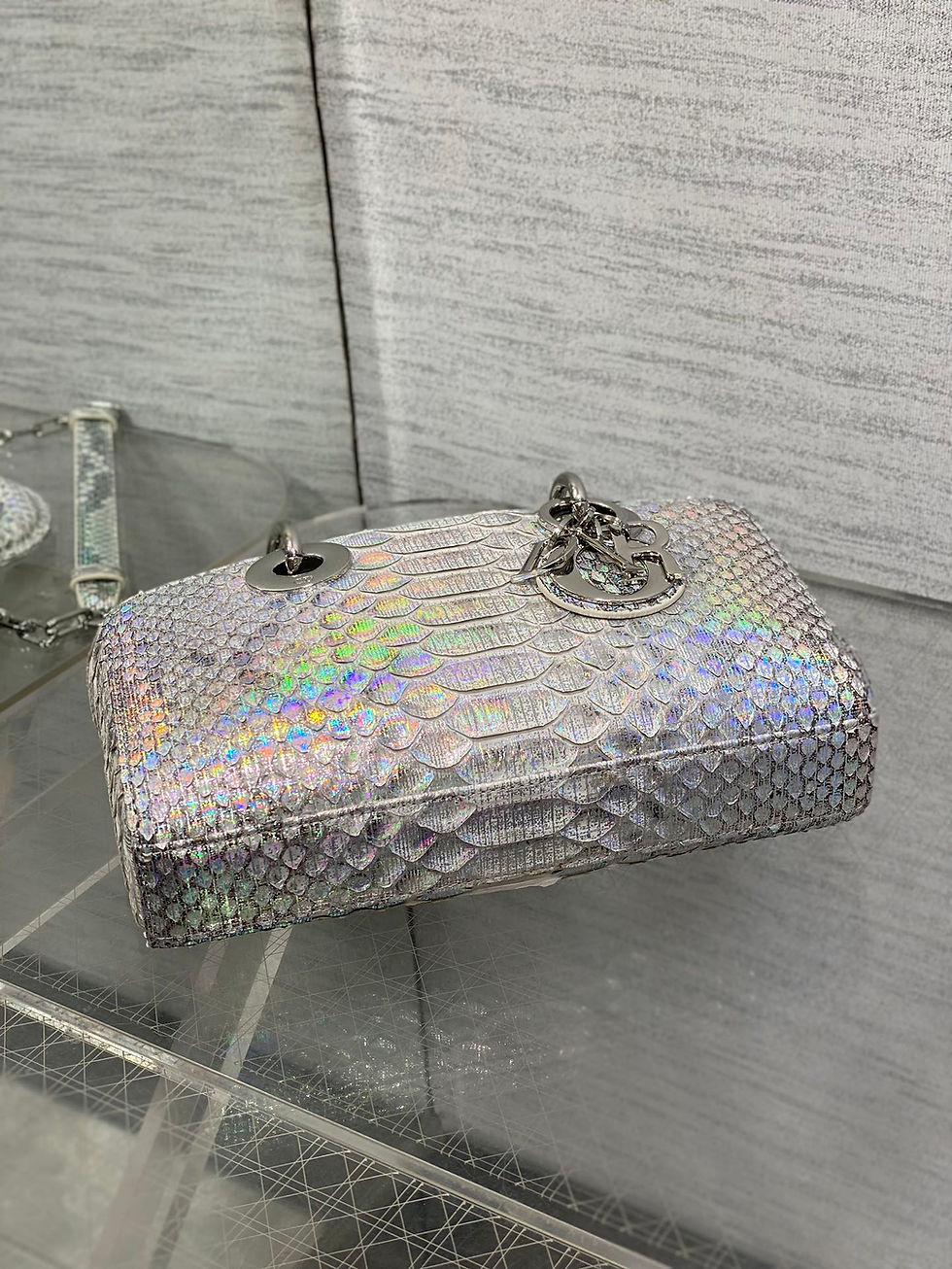 Thumbnail: Dior Vintage Snakeskin Handbag – Unique Rare Designer Purse 22 cm, Exotic Luxury