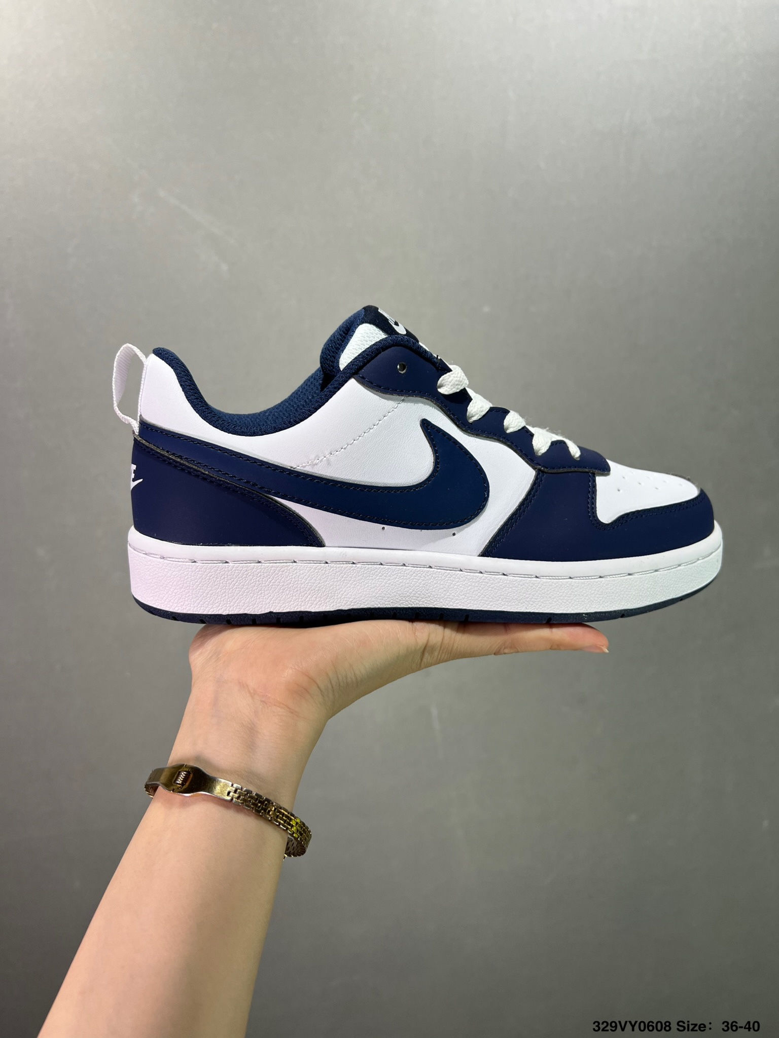 White and Blue Sneakers – Lux Studio USA Classic White and Blue Low-Top Sneakers.