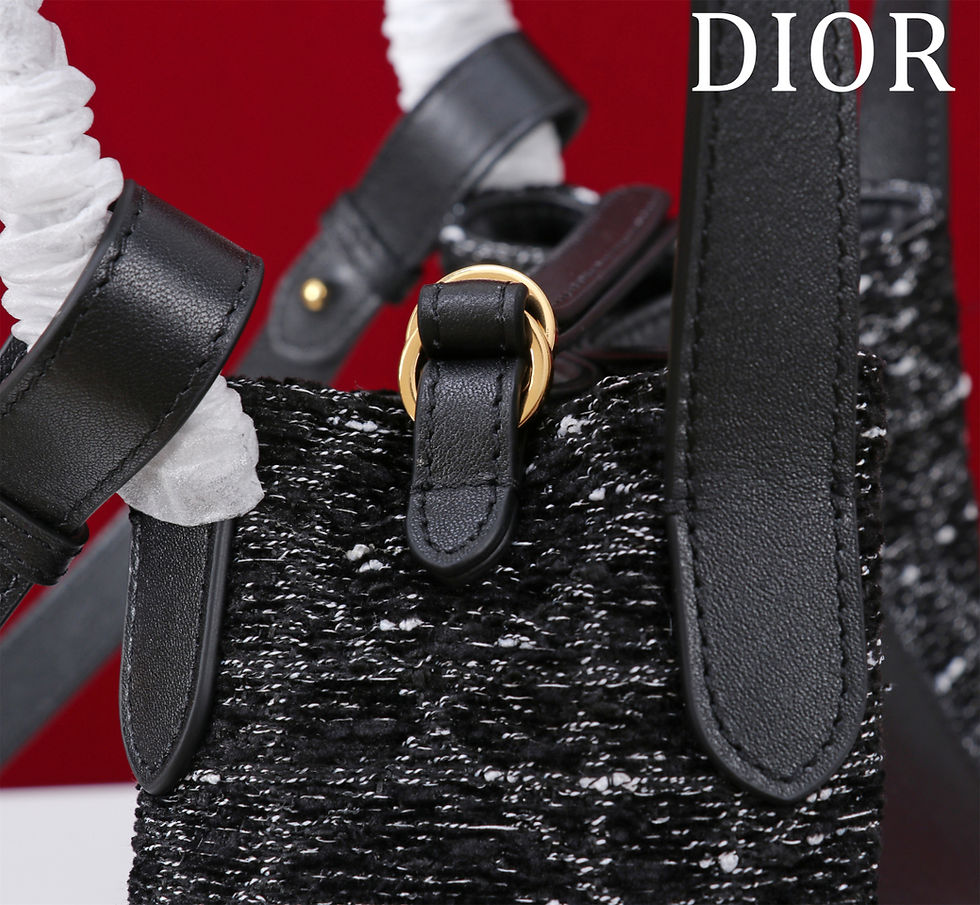 Thumbnail: Dior Vintage Black Signature Bucket Bag – 24x21x14 cm | Premium Designer Handbag