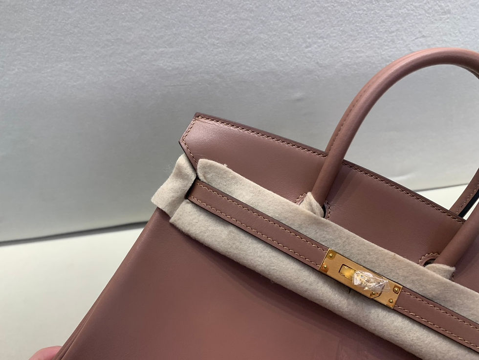 Thumbnail: Luxury B 25 cm Silver Buckle Brown Bag