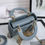 Thumbnail: Top Quality sky blue enamel buckle Lady handbag