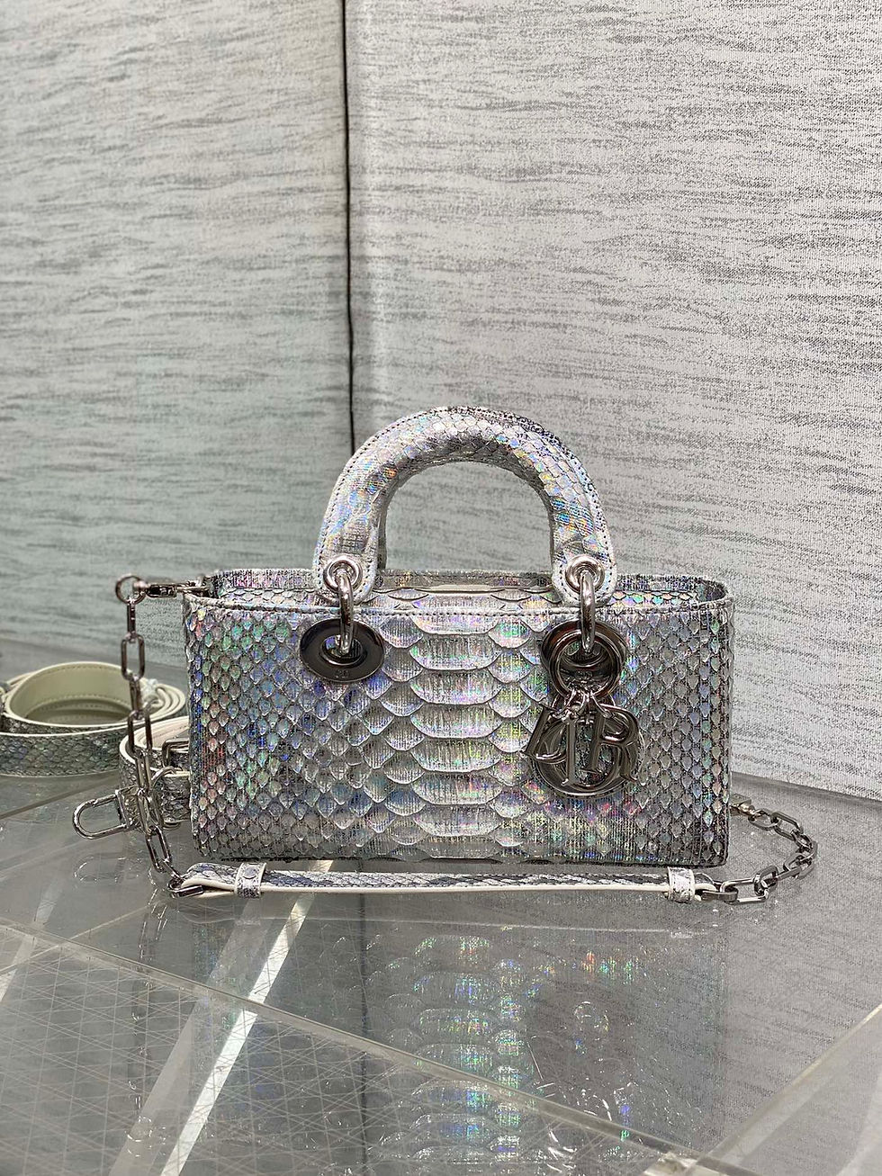 Thumbnail: Dior Vintage Snakeskin Handbag – Unique Rare Designer Purse 22 cm, Exotic Luxury