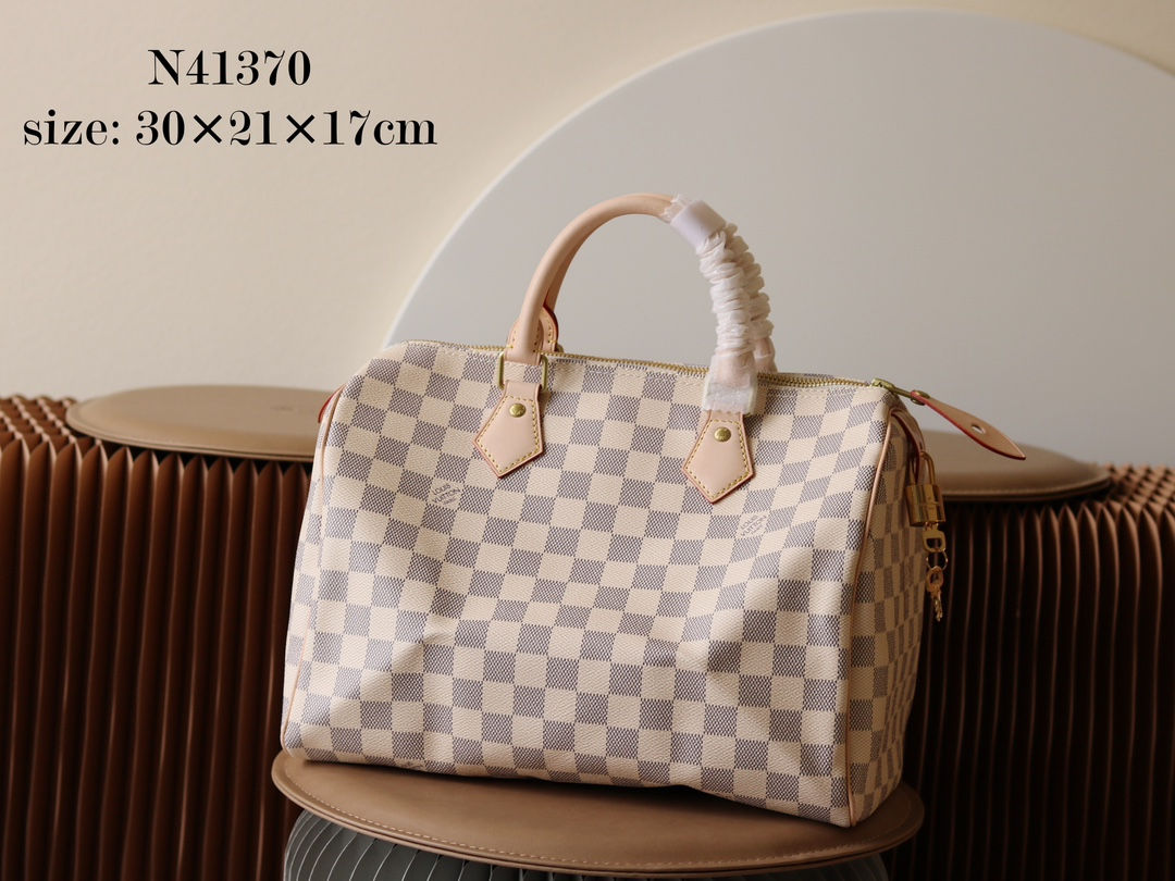 Designer Damier White Speedy 30 Handbag 30x21x17cm
