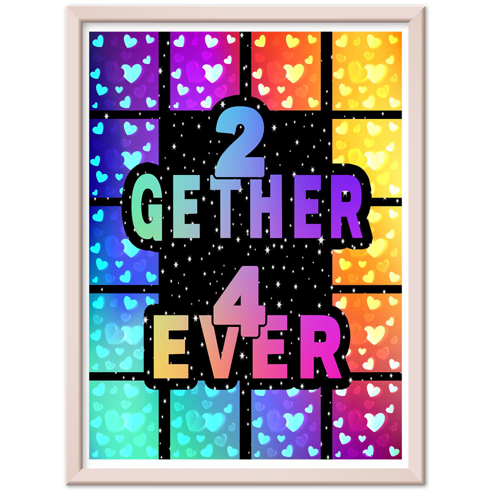 Thumbnail: Groovy Together Forever Disco Endless Space Themed | Metal Framed Poster