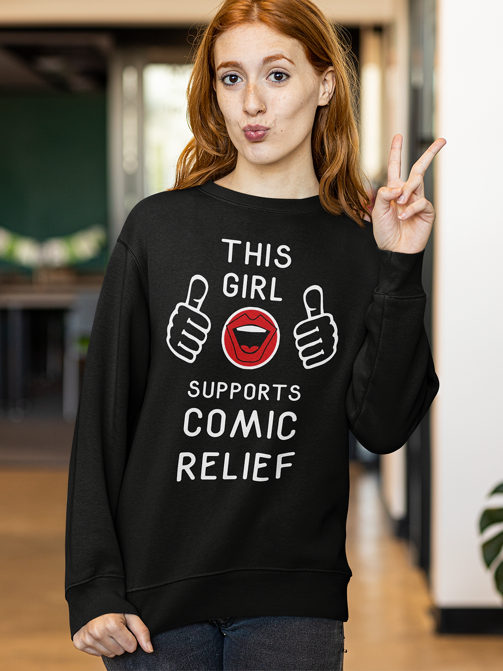Thumbnail: Red Nose Day Sweatshirt This Girl Supports Comic Relief