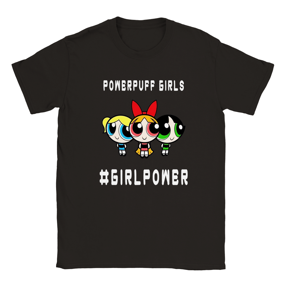 Thumbnail: Girl Power Cartoon Kids Black T-Shirt