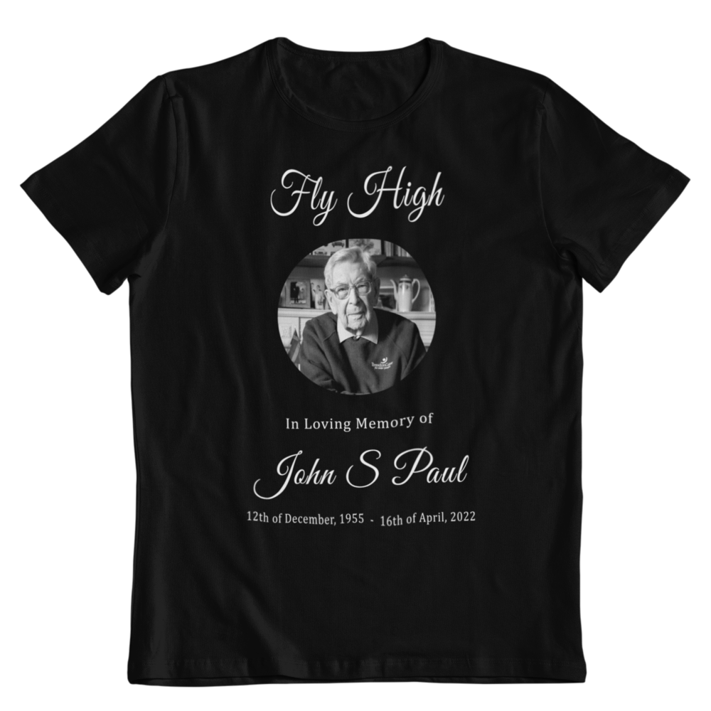 FLY HIGH in Loving Memory Funeral Memorial Black T-Shirt