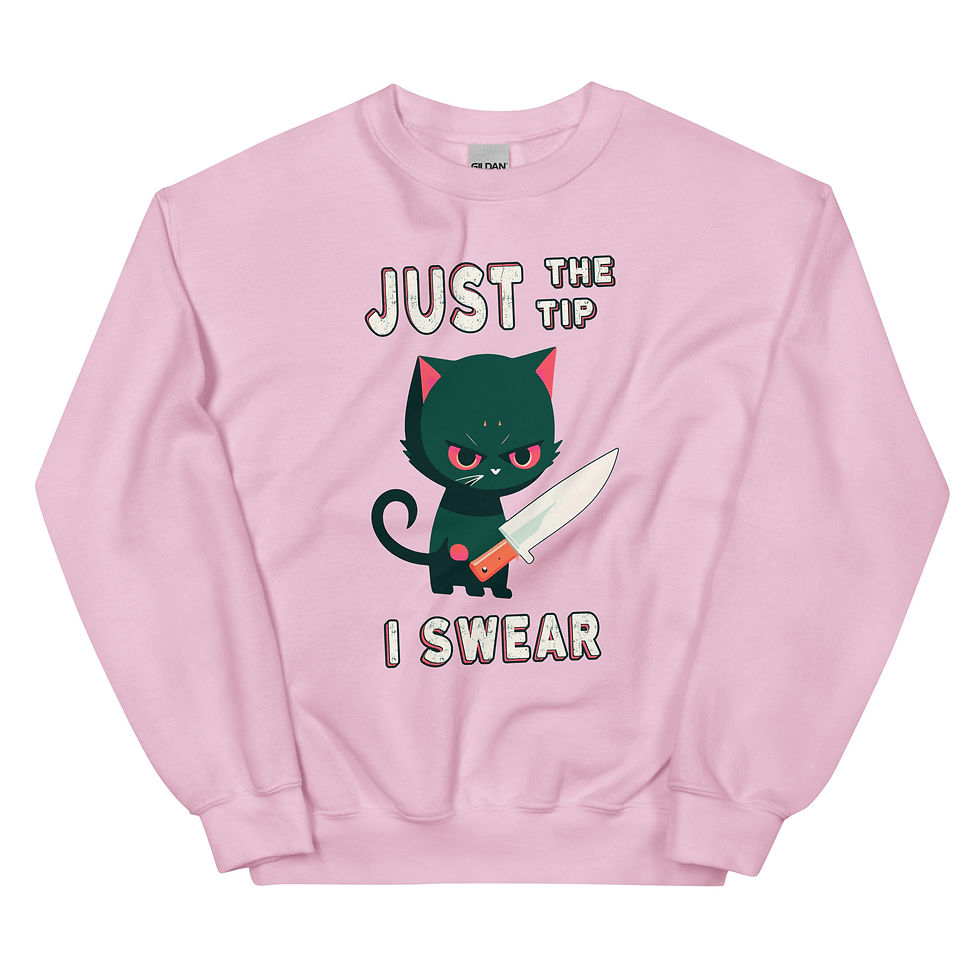 Thumbnail: Cat With a Knife Sweatshirt Horror Attitude Fall Halloween Cute Cat Shirt