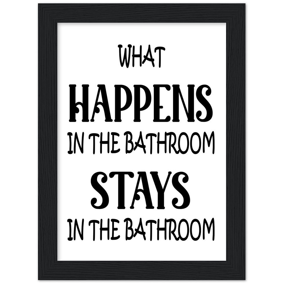 Thumbnail: What Happens In The Bathroom Wood Framed Wall Art
