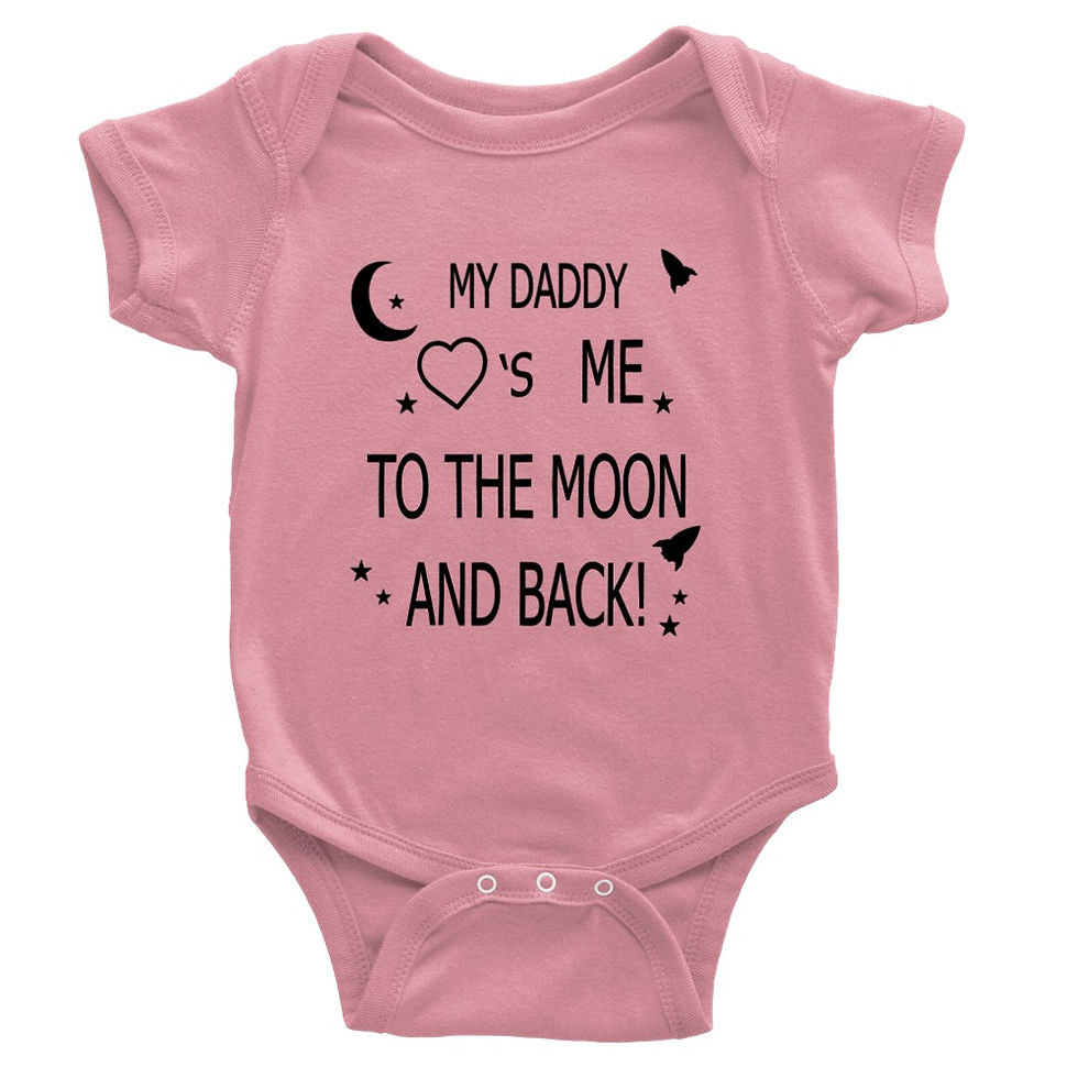 Thumbnail: My Daddy Loves ME to the Moon & Back Baby Gift Short-Sleeve Onesie