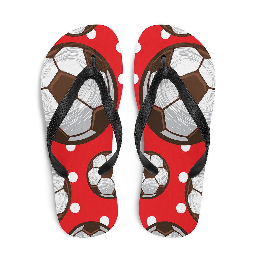 Thumbnail: Football, Soccer Crazy Flip-Flops