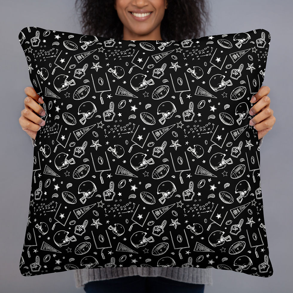 Thumbnail: American Football Black White Pattern Cushion Throw Pillow