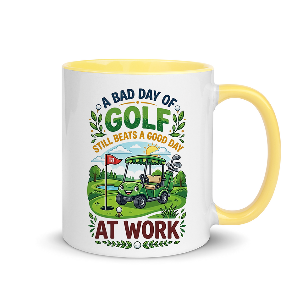 Thumbnail: Funny Golf Coffee Mug - Bad Day of Golf Beats Good Day at Work 11oz Ceramic Gift