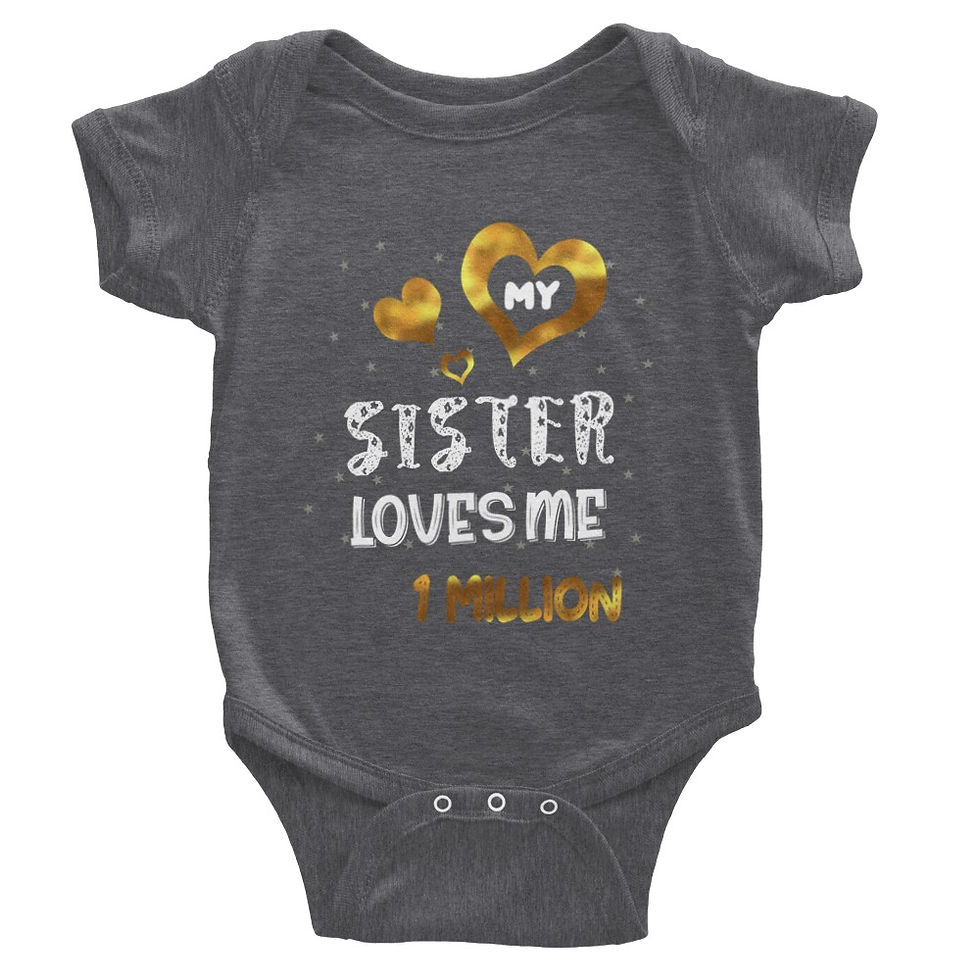Thumbnail: My Sister Loves Me 1 Million Gold Effect Baby Gift Short-Sleeve Onesie