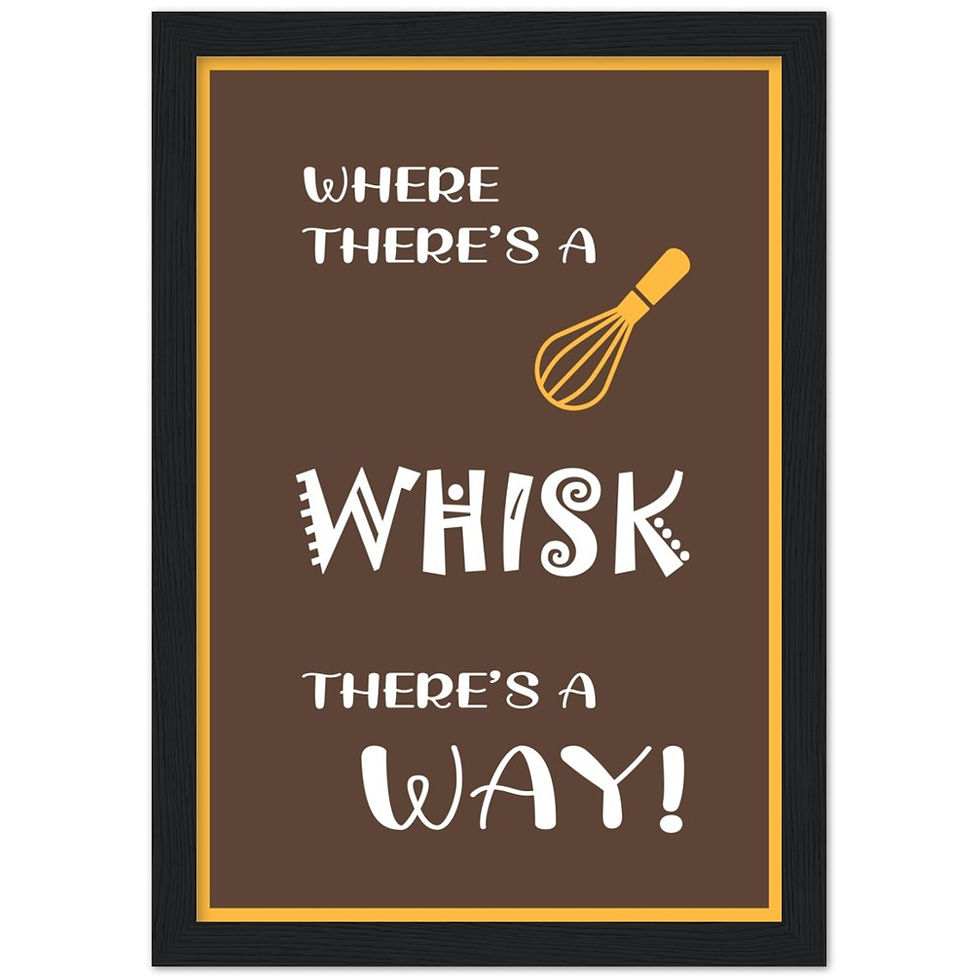 Thumbnail: Where There's A Whisk Kitchen Wood Framed Wall Art