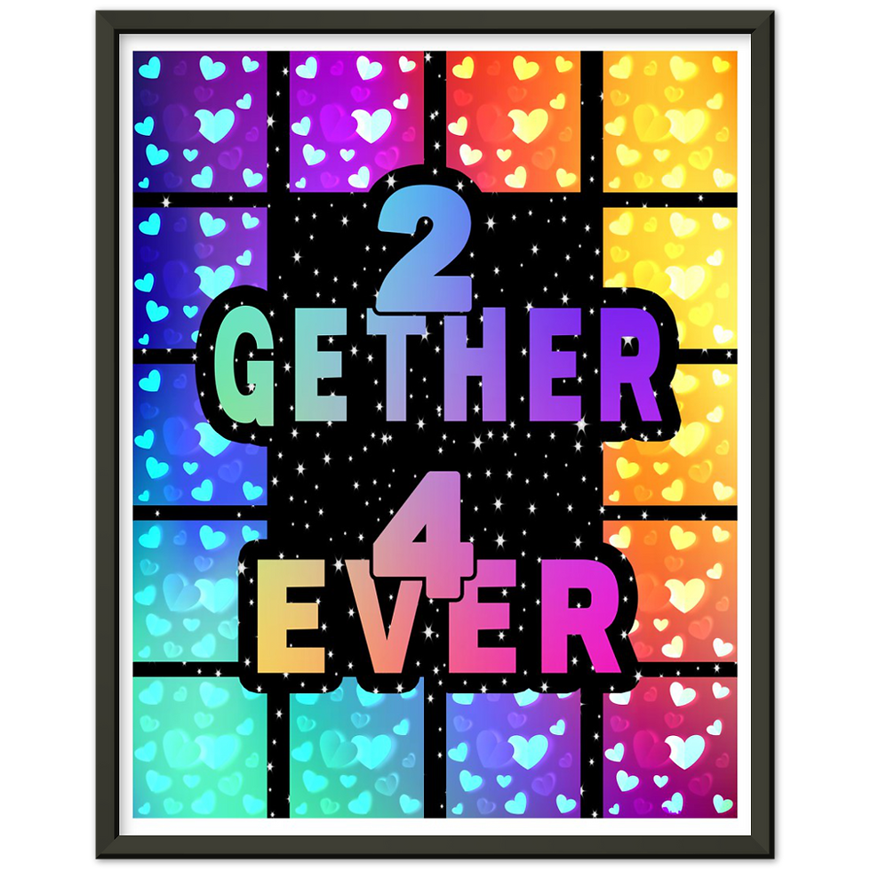 Thumbnail: Groovy Together Forever Disco Endless Space Themed | Metal Framed Poster