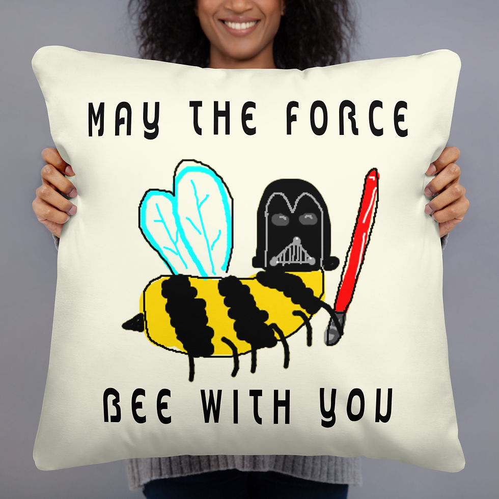Thumbnail: May the Force Bee With You Cushion Throw Pillow