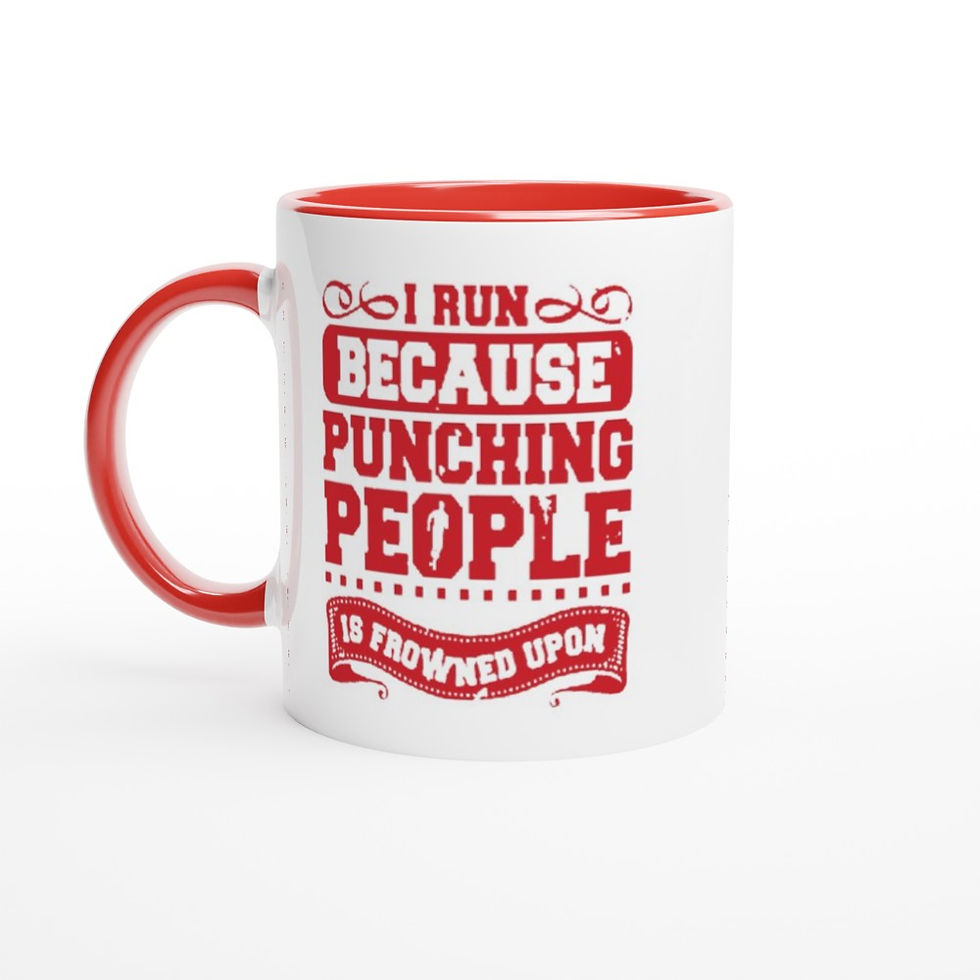 Thumbnail: I Run, Punching People Is Frowned Upon Dark Humour 11oz Fisherman Coffee Mug