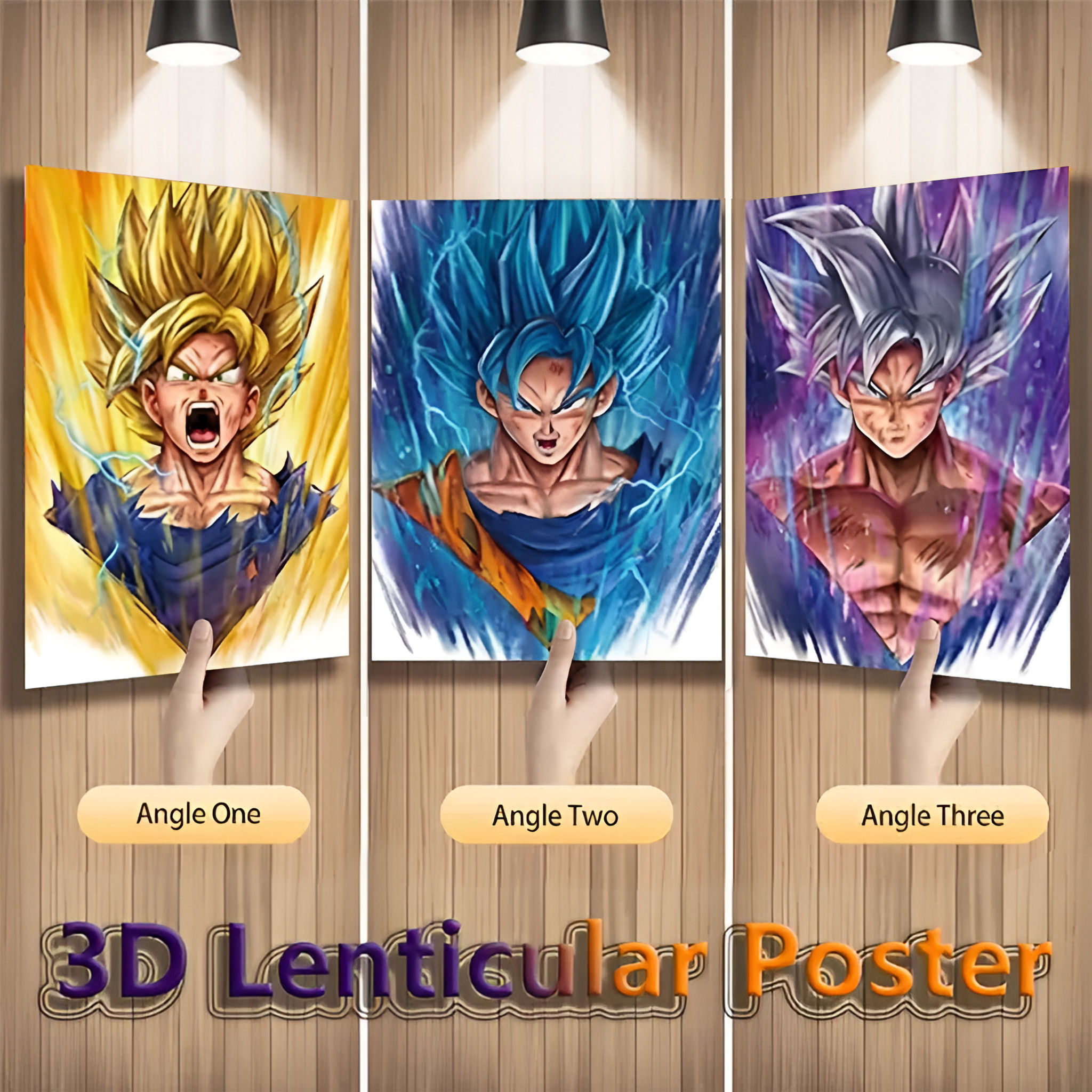 Dragon Ball Z Goku Super Saiyan 3D lenticular poster main view anime wall art