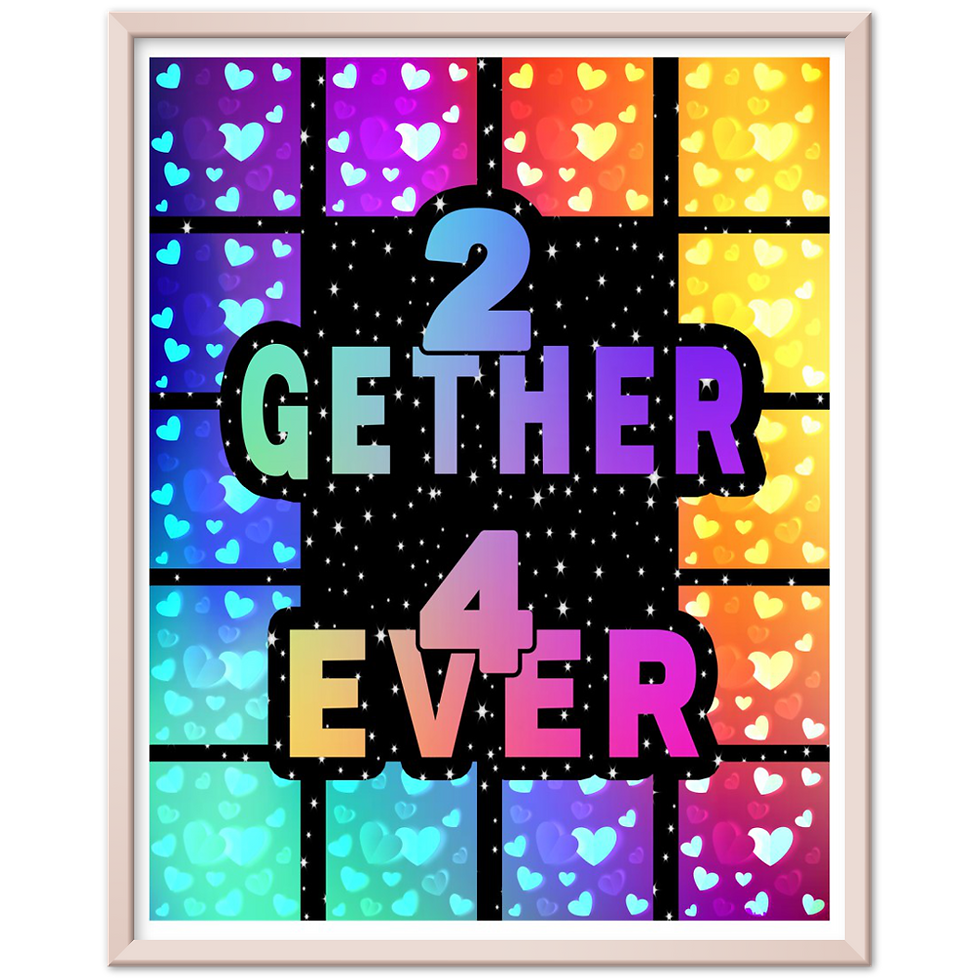 Thumbnail: Groovy Together Forever Disco Endless Space Themed | Metal Framed Poster