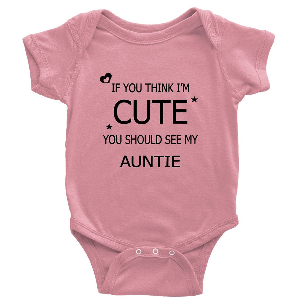 Thumbnail: If You Think I'm Cute You Should See My Auntie Baby Gift Short-Sleeve Onesie