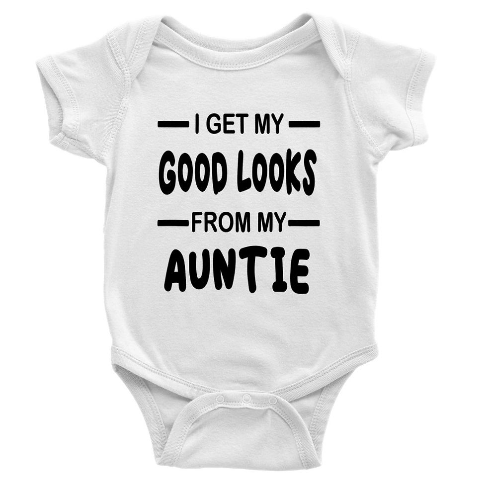 Thumbnail: I Get My Good Looks From My Auntie Baby Gift Short-Sleeve Onesie