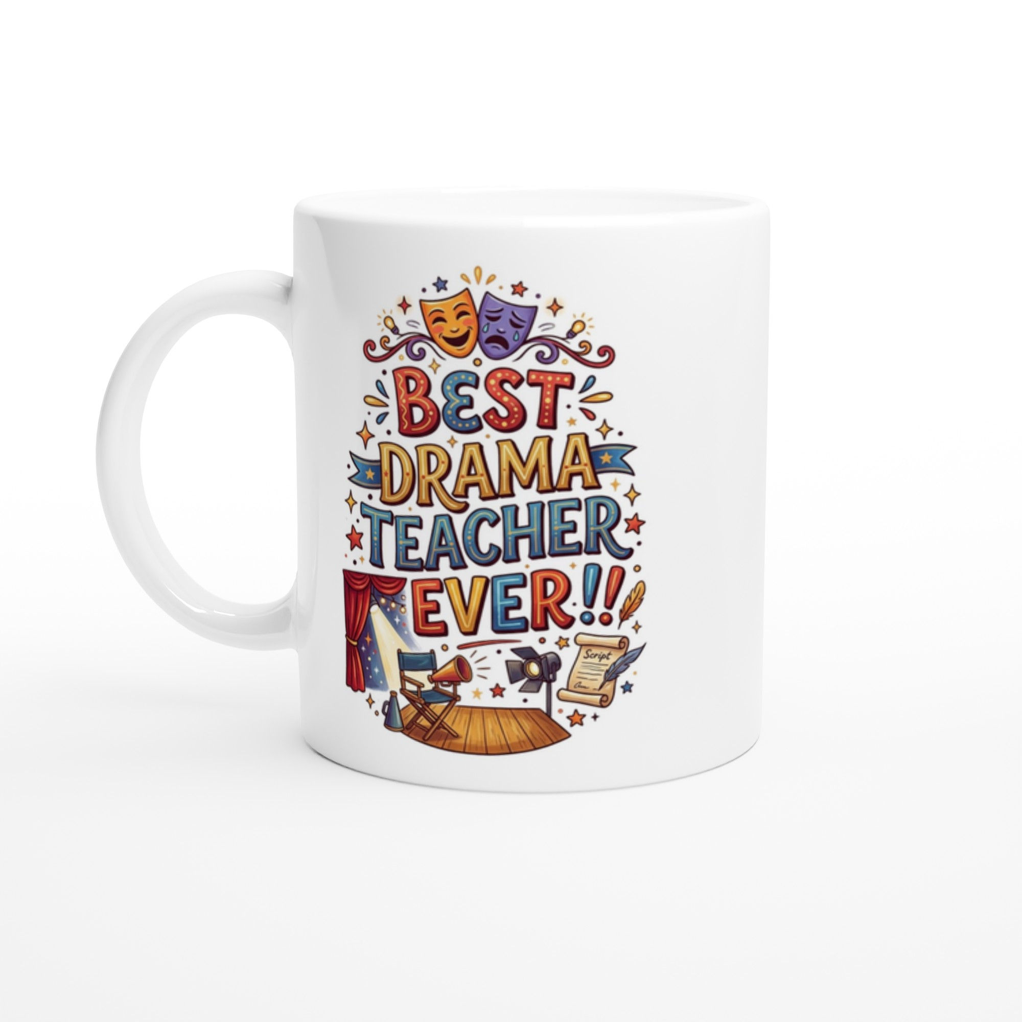 Best Drama Teacher Ever Mug - 11oz Theater, Mentor, Play Director Gift