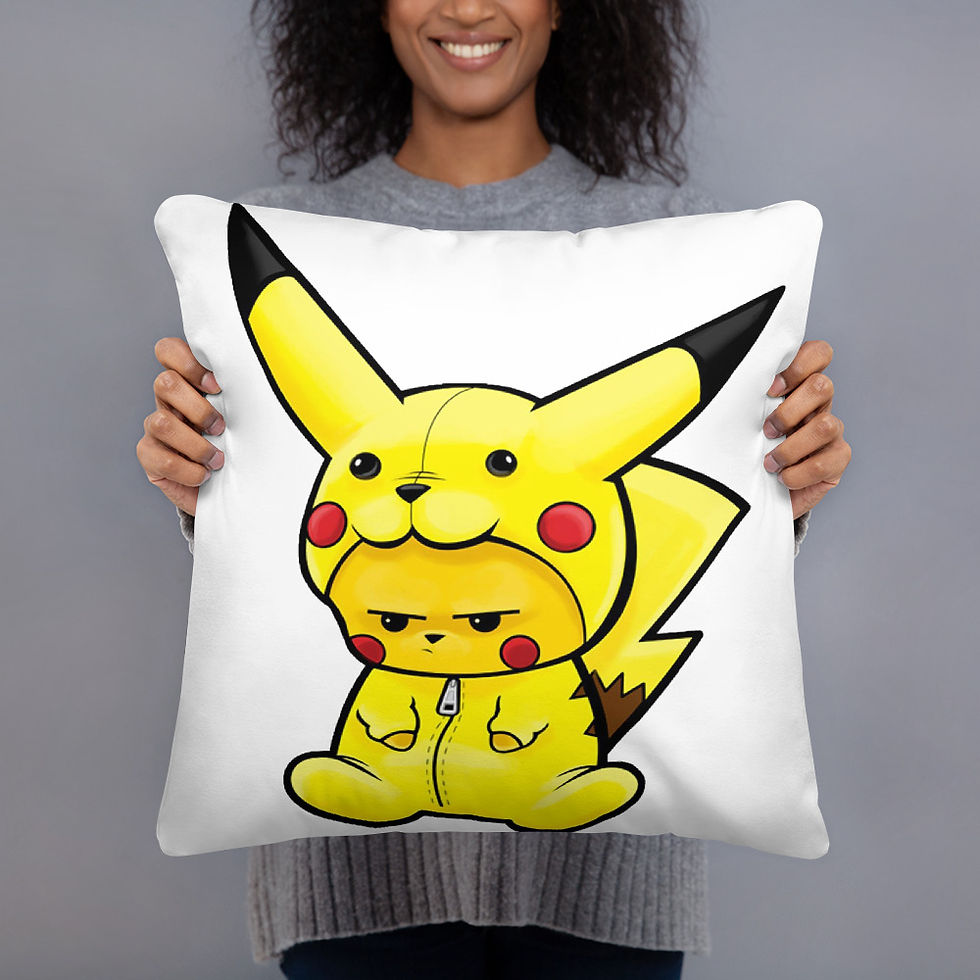 Thumbnail: Grumpy Pikachu Cushion Throw Pillow