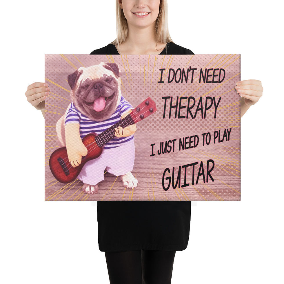 Thumbnail: GUITAR HERO PUG Rockstar Guitar Player | Music Room - Canvas  18"x24"