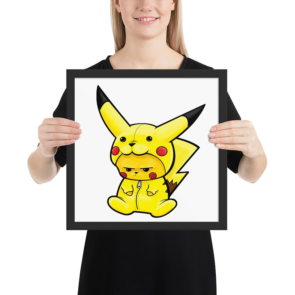 Thumbnail: Grumpy Pikachu Novelty Pokémon Framed Poster