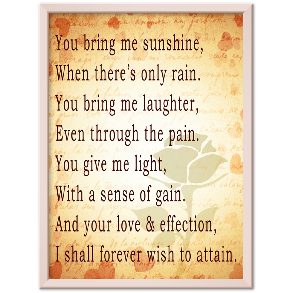 Thumbnail: You Bring Me Sunshine Poem | Metal Framed Poster