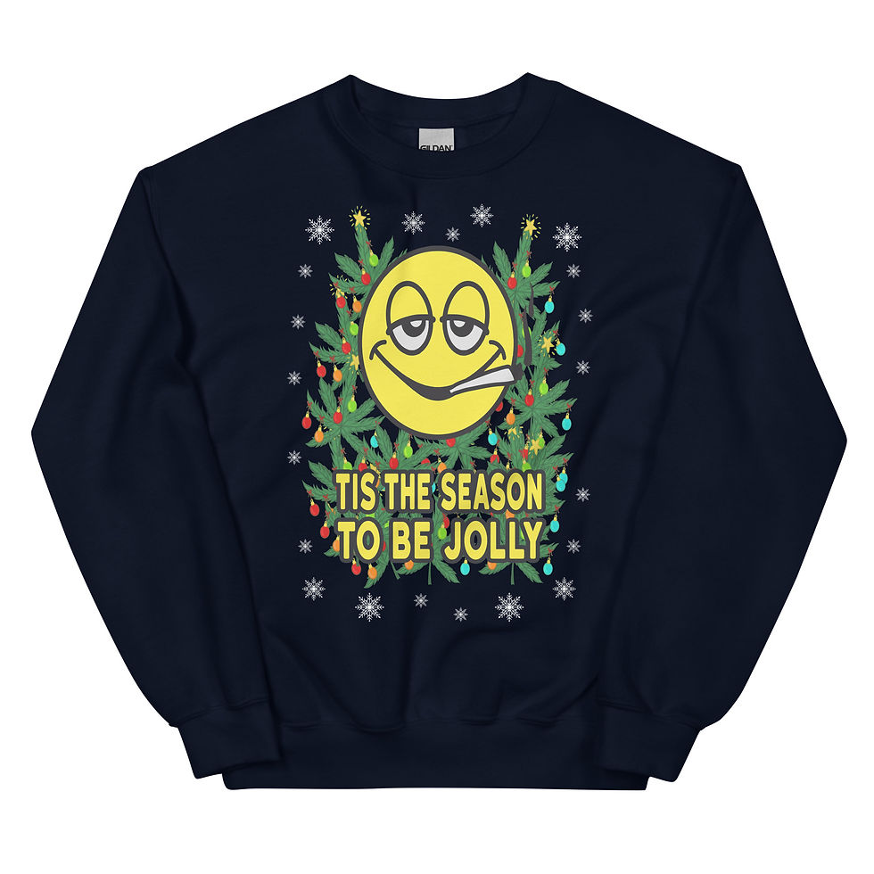 Thumbnail: Tis the Season Jolly Christmas Sweatshirt Funny Stonner Festive Xmas Sweatshirt
