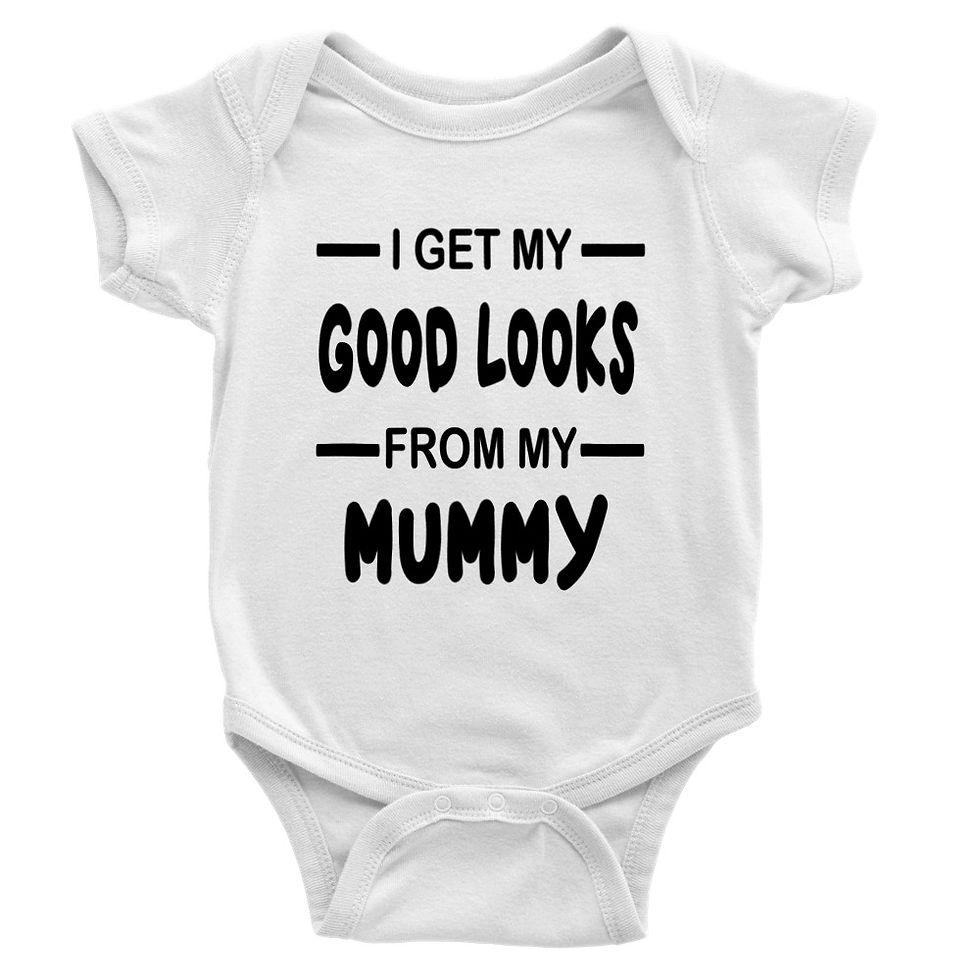 Thumbnail: I Get My Good Looks From My Mummy Baby Gift Short-Sleeve Onesie