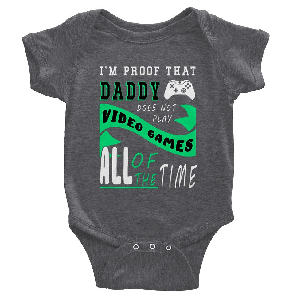 Thumbnail: Daddy Does Not Play Video Games All The Time Baby Short-Sleeve Onesie