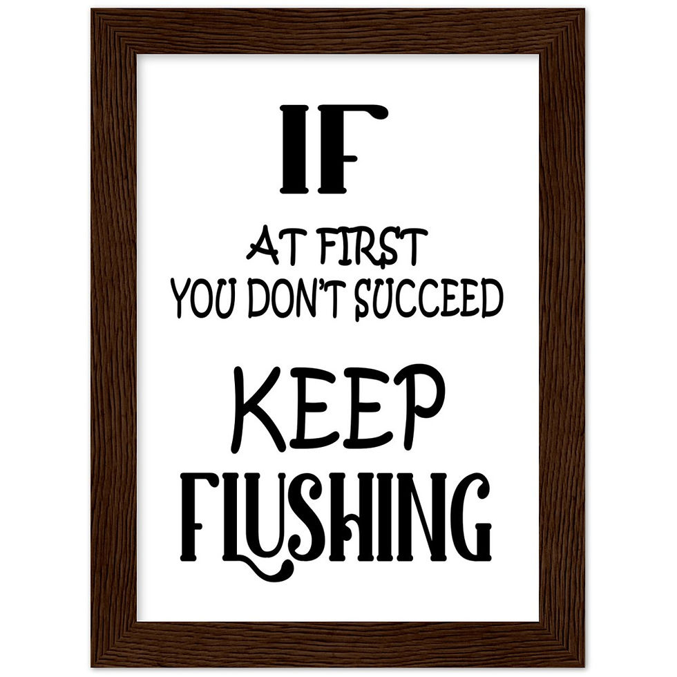 Thumbnail: If You At First You Don't Succeed Bathroom Wood Framed Wall Art
